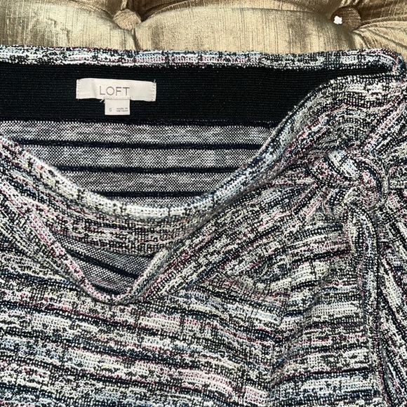 Loft Mini Skirt Wrap Style Size Small Striped Terrycloth Textue - Picture 5 of 9